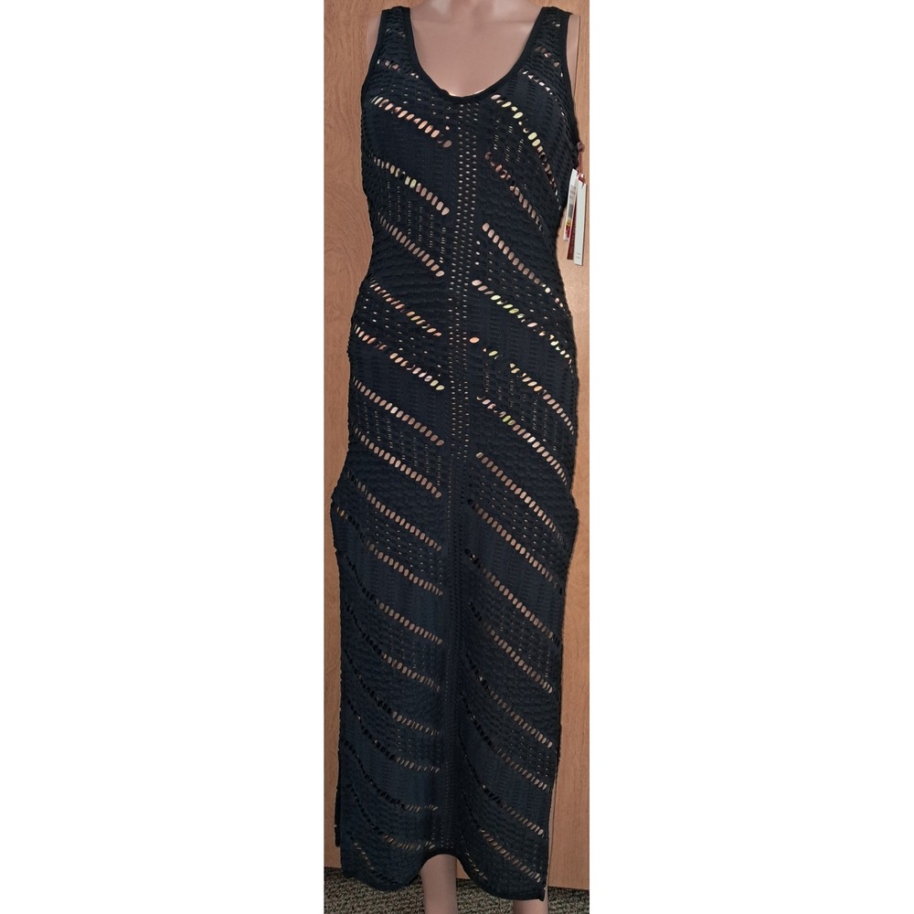 Red Carter Crochet Maxi Swim Cover Up,‎ Lace Up Back, Size Small, 53" Long - Picture 2 of 4
